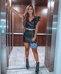 Black Leather Vegan Dress